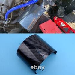 1x Carbon Fiber Style Air Intake Filter Heat Shield Cover 2.5-3.5 Universal lk