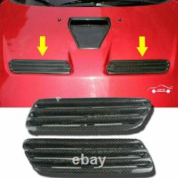 2PCS Carbon Fiber Hood Scoop Intake Vent Cover For Mitsubishi Evolution EVO 10 X