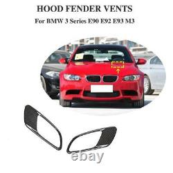 2PCS Real Carbon Bonnet Hood Fender Air Intake Vent Trim For BMW E90 E92 E93 M3