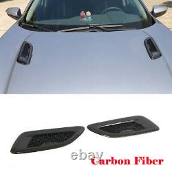2x Universal Car Auto Air Flow Intake Hood Scoop Vent Bonnet Cover Carbon Fiber