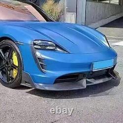 6PCS Carbon Fiber Front bumper air intake spoiler cover For Porsche Taycan 20-22