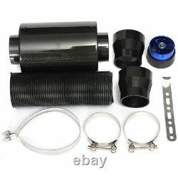80mm Air Intake System Filter Box Carbon Fiber Cold Feed Induction Kit Universal