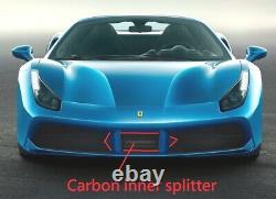 Carbon Fiber Front Bumper Center Air Intake Splitter fit Ferrari 488 GTB Spider