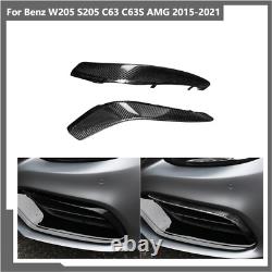 Carbon Fiber Front Bumper Spoiler Air Intake Cover For Benz W205 S205 C63S AMG