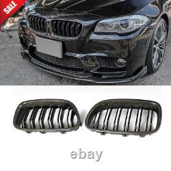 Carbon Fiber Front Grille Kidney Dual Line For BMW 5 Series F10 F11 F18 M5 14-17