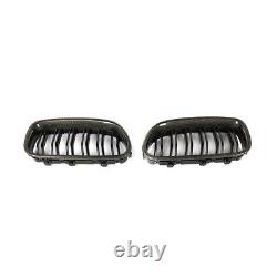 Carbon Fiber Front Grille Kidney Dual Line For BMW 5 Series F10 F11 F18 M5 14-17