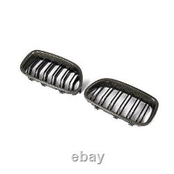 Carbon Fiber Front Grille Kidney Dual Line For BMW 5 Series F10 F11 F18 M5 14-17