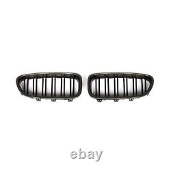 Carbon Fiber Front Grille Kidney Dual Line For BMW 5 Series F10 F11 F18 M5 14-17
