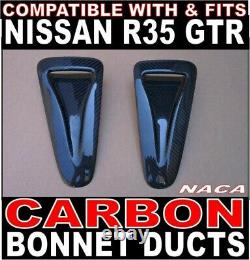 Carbon Fibre Bonnet Air Intake Naca Ducts set Fits Nissan R35 GTR