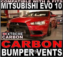 Carbon Front Bumper Vents Air intake kit Fits Mitsubishi Evo X EVOLUTION 10