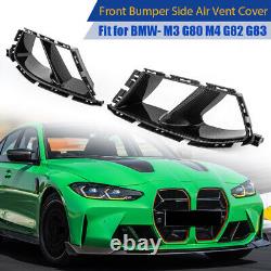 Carbon Look Front Bumper Side Air Vent Grille Cover For BMW G80 M3 G82 M4 2021+