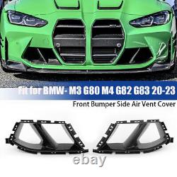 Carbon Look Front Bumper Side Air Vent Grille Cover For BMW G80 M3 G82 M4 21-23