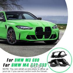 For 21-24 BMW G80 M3 G82 M4 Front Bumper Side Air Vent Grille Cover Carbon Look