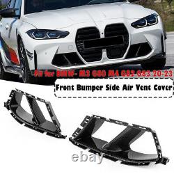 For BMW G80 M3 G82 M4 21-24 Front Bumper Side Air Vent Grille Cover Carbon Look