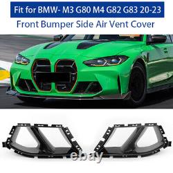 For BMW G80 M3 G82 M4 21-24 Front Bumper Side Air Vent Grille Cover Carbon Look