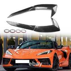 For CORVETTE C8 Carbon Fiber Black Engine Intake Side Vents Door Garnish Pair