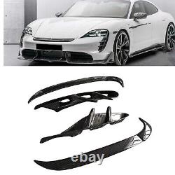 Front Bumper Air Intake Trim Cover For Porsche Taycan 2020-2022 Carbon Fiber