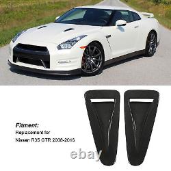 GFL 2pcs Hood Vent Cover Real Carbon Fiber Glossy Bonnet Air Intake Trim