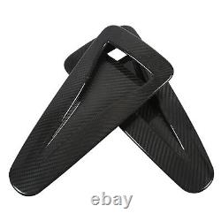 GFL 2pcs Hood Vent Cover Real Carbon Fiber Glossy Bonnet Air Intake Trim
