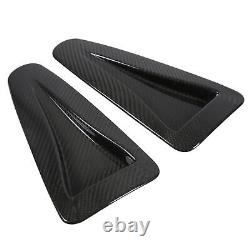 GFL 2pcs Hood Vent Cover Real Carbon Fiber Glossy Bonnet Air Intake Trim