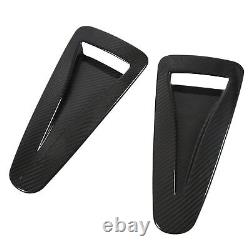 GFL 2pcs Hood Vent Cover Real Carbon Fiber Glossy Bonnet Air Intake Trim