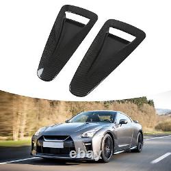 GFL 2pcs Hood Vent Cover Real Carbon Fiber Glossy Bonnet Air Intake Trim