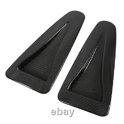 GFL 2pcs Hood Vent Cover Real Carbon Fiber Glossy Bonnet Air Intake Trim