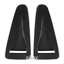 GFL 2pcs Hood Vent Cover Real Carbon Fiber Glossy Bonnet Air Intake Trim
