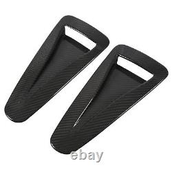 GFL 2pcs Hood Vent Cover Real Carbon Fiber Glossy Bonnet Air Intake Trim