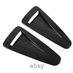 GFL 2pcs Hood Vent Cover Real Carbon Fiber Glossy Bonnet Air Intake Trim