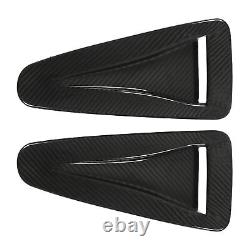 GFL 2pcs Hood Vent Cover Real Carbon Fiber Glossy Bonnet Air Intake Trim