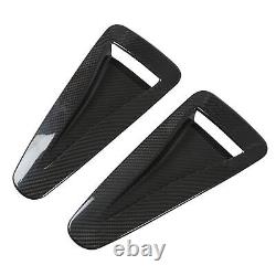 GFL 2pcs Hood Vent Cover Real Carbon Fiber Glossy Bonnet Air Intake Trim