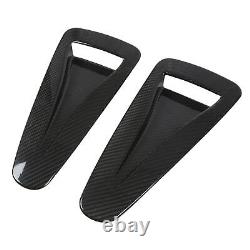 GFL 2pcs Hood Vent Cover Real Carbon Fiber Glossy Bonnet Air Intake Trim