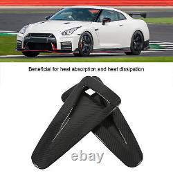 GFL 2pcs Hood Vent Cover Real Carbon Fiber Glossy Bonnet Air Intake Trim