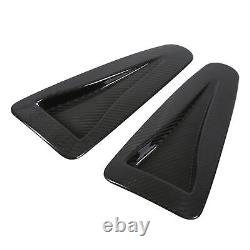 GFL 2pcs Hood Vent Cover Real Carbon Fiber Glossy Bonnet Air Intake Trim