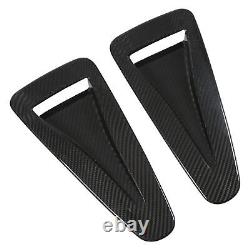 GFL 2pcs Hood Vent Cover Real Carbon Fiber Glossy Bonnet Air Intake Trim