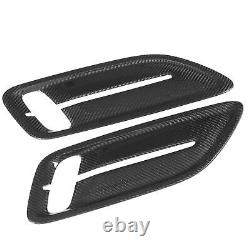 (Gloss Black Carbon Fiber)Air Flow Intake Hood Cover Engine Hood Vent Cover