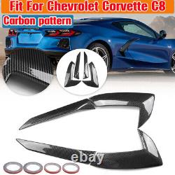 Pair Carbon Fiber Look Engine Intake Side Vents Door Garnish Fit For CORVETTE C8