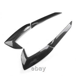 Pair For CORVETTE C8 Carbon Fiber Black Engine Intake Side Vents Door Garnish AB