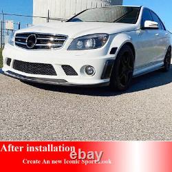 REAL CARBON Side Air Vent Fender Trims Covers For Benz W204 C63 AMG 2008-2011