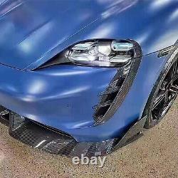 Real Carbon Fiber Front bumper air intake spoiler cover For Porsche Taycan 20-22