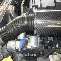 Set Carbon Fiber Style Cold Air Intake Filter Induction Pipe House System Car