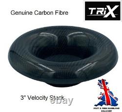 TRiX Real Dry Carbon Fibre 3 Intake Ram Air Velocity Stack Turbo Horn Induction