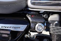 Triumph Speed Twin 2020 intake cover carbon fibre twill CarbonFBR