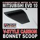 V-style Carbon Bonnet Air Intake Scoop Duct Fits Mitsubishi Evolution 10 Evo X