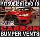 Carbon Front Bumper Vents Kit D'admission D'air Fits Mitsubishi Evo X Evolution 10