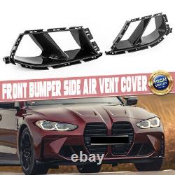 Couvercle de grille d'aération latérale de pare-chocs avant style carbone pour BMW G80 M3 G82 M4 2021+