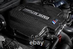 Couvercle de plénum d'admission en fibre de carbone brillante Eventuri pour moteur V8 S62 BMW M5 E39