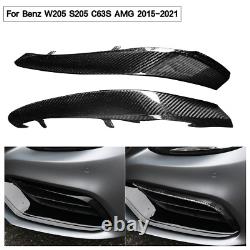 Couverture d'entrée d'air de spoiler de pare-chocs avant en fibre de carbone pour Benz W205 S205 C63S AMG