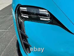 Enjoliveur de garniture de lumière d'entrée d'air de pare-chocs avant pour Porsche Taycan 2020-22 en fibre de carbone